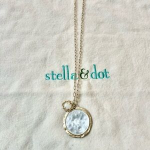 Stella & Dot Gold Disk and charm Pendant Necklace